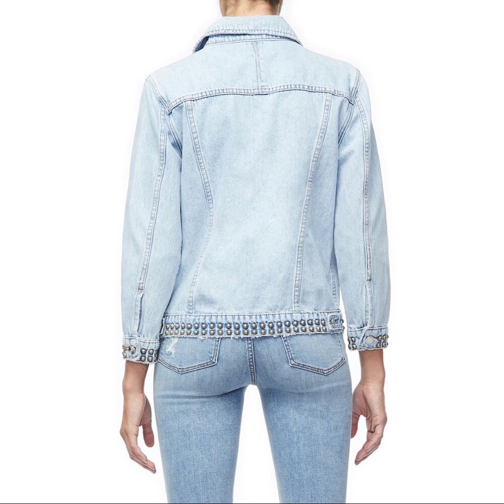 Good American Light Wash Grommet Studded Denim Jacket - Picture 8 of 8